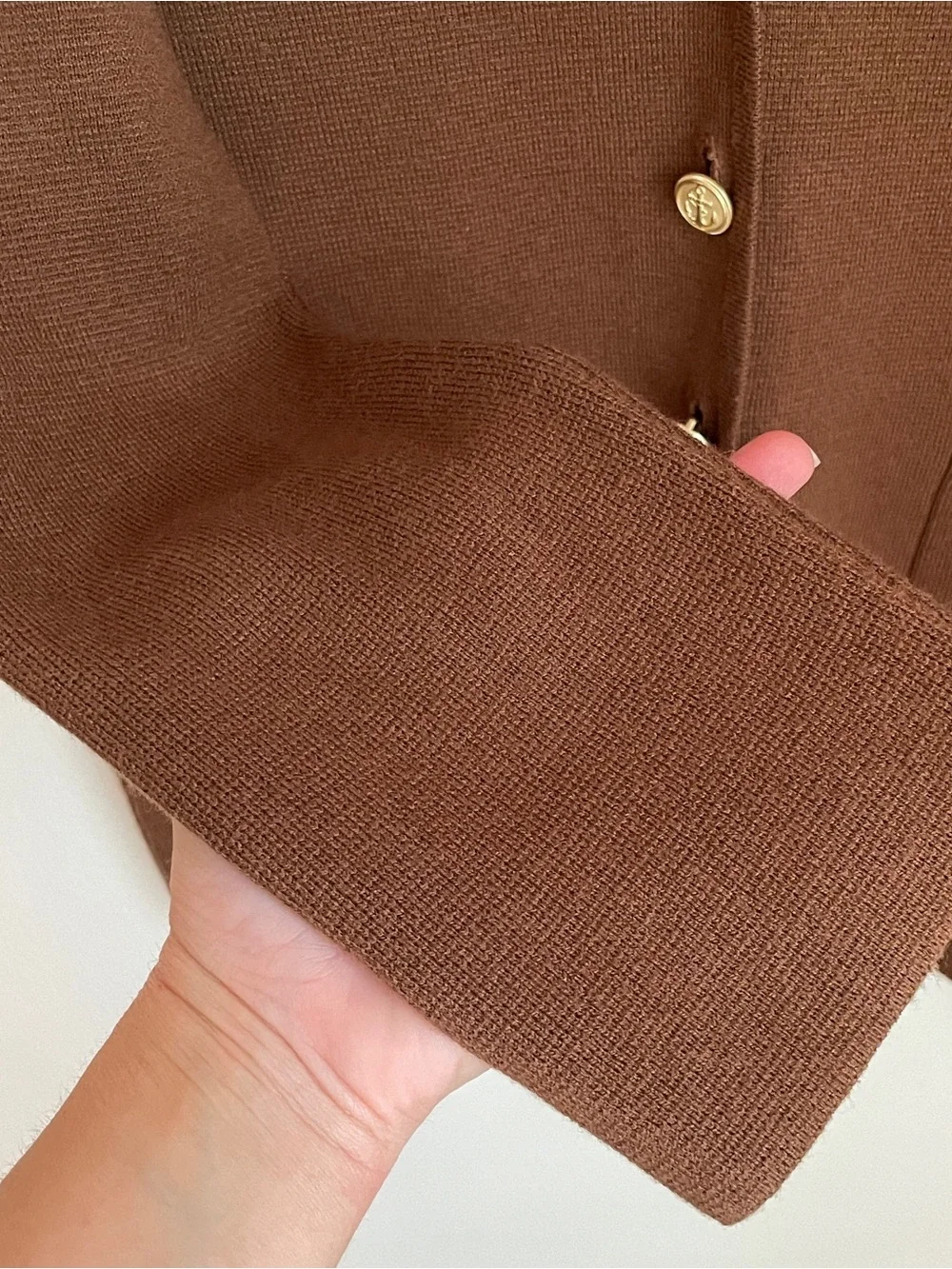 J.Crew Giselle Cardigan Womens XS Brown Buttons Nautical Preppy Quiet Luxury